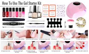 Modelones Gel Polish Kit With Uv Light Red Pink Series 7 Colors Gel Nail Starter Kit With 36w Uv Led Nail Lamp Home Manicure Tools No Wipe Top And Base Coat