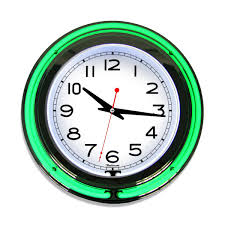 Maybe you would like to learn more about one of these? Green Chrome Double Ring Neon Clock 14 Inch Home Decor Home Garden