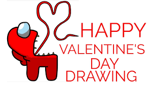 .this is so very beautiful!!! Among Us Red Killer Heart Imposter Easy Drawing You Can Do It Also Happy Valentine S Day Youtube