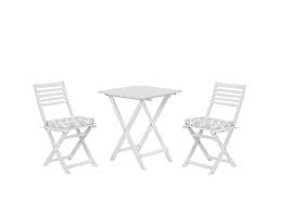Get free shipping on qualified wood bistro sets or buy online pick up in store today in the outdoors department. Acacia Wood Garden Bistro Set With Mint Green Cushions White Fiji Beliani De