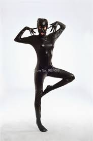 Lady Breathable Sexy Stretch Faux Wet Leather Dominatrix Costume Night Club  Wear Eyes Free Closplay Dress - AliExpress