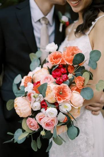 Peach, Coral, and Magenta Silk Wedding Flowers - Reveal — Silk Wedding Flowers and Bouquets Online | Love Is Blooming