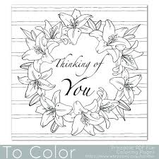When autocomplete results are available use up and down arrows to review and enter to select. Lilies Frame Thinking Of You Coloring Page For Adults Pdf Jpg Instant Download Coloring Book C Abstract Coloring Pages Coloring Pages Fall Coloring Pages