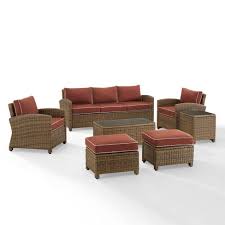 The console tables collection features console tables like zuo stance console table, zuo mystic console table, zuo respite console table. Bradenton 7pc Outdoor Wicker Sofa And Arm Chair Seating Set With Coffee Table Side Table And 2 Ottomans Sangria Weathered Brown Crosley Target