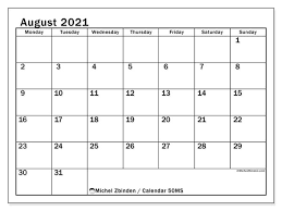 These blank august 2021 printable calendar can be used to fill in the important events and dates. Printable August 2021 50ms Calendar Michel Zbinden En