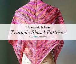What gives this free lace triangle knitted shawl pattern a visual interest are the rows of knitted eyelets that break the monotony of classic stockinette knitting. 11 Triangle Shawl Knitting Patterns Free Allfreeknitting Com