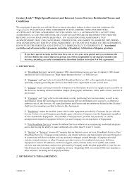 CenturyLink™ High-Speed Internet and Internet Access Services Residential  Terms and Conditions