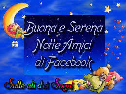 Facebook Cartolina con fiore blu e gli auguri di buona notte. facebook