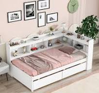 Amazon.com: CKLMMC Cama de plataforma estilística con ...