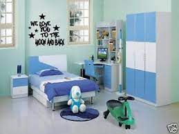 Love You To The Moon Wall Art Decal Nursery Kids Room Ebay In 2021 Simple Kids Bedrooms Kids Room Furniture Kids Bedroom Sets
