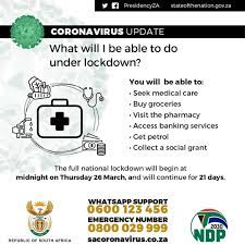 Simula sa sabado, setyembre 12, hanggang setyember 25 ipatutupad ang lockdown sa 9 na barangay. President Cyrill Ramaphosa Announced Lockdown In South Africa For 21 Days