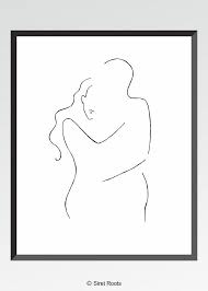 Minimalist Line Art Romantic Couple Drawing Love Etsy In 2020 Love Illustration Line Art Drawings Line Art