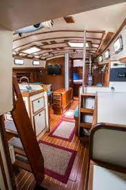 1988 Ted Brewer Ketch Sail Boat For Sale - Wwwyachtworldcom Sailboat Interior Boat Interior Boat Building