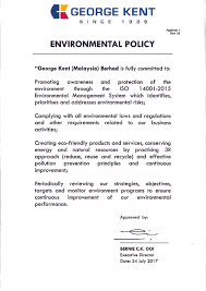 Institutional aspect of eia system 1.1 does a clearly documented environmental policy at national, regional and local levels exist? Http Www Georgekent Net Wp Content Uploads 2020 06 George Kent Ar19 Sustainability Statement Pdf