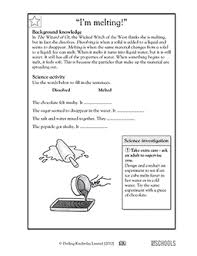 Melting Vs Dissolving 3rd Grade 4th Grade Science Worksheet Greatschools Science Worksheets Money Math Worksheets Solving Word Problems