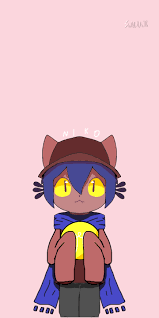 Rule 34 - Animal Hat Brown Coat Cat Nose Coat Feline Grey Pants Hat Highres  Light Bulb Niko (oneshot) Non-web Source Oneshot (game) Pants Pink  Background Purple Veil Smile Yellow Eyes | 9365297