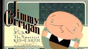 Panel after cartoon panel of people sitting in diners, doctors' offices, and hospital waiting rooms. Jimmy Corrigan The Smartest Kid On Earth By Chris Ware My Best Writer