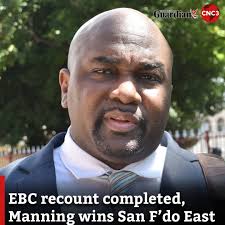 The Elections and Boundaries Commission has confirmed Brian Manning has won  the San Fernando East constituency after a recount. For more:  https://www.cnc3.co.tt/ebc-recount-completed-manning-wins-san-fdo-east/