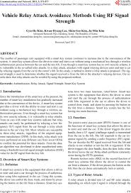 If people are related, they belong to the same family: Vehicle Relay Attack Avoidance Methods Using Rf Signal Strength