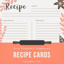 Includes template instructions and prints two cards per page. 40 Recipe Card Template And Free Printables Tip Junkie