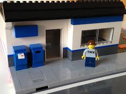 This Lego Post Office Moc My Own Creation Is Something I Designed For My Lego City The Building Is Made Of 100 Lego Parts This Lego City Lego Post Office
