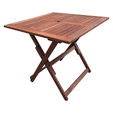 Mfstudio patio side table, folding portable round bistro coffee table, tempered glass metal end table, plant stand for indoor & outdoor garden backyard lawn poolside, 18 inch pattern black. Square Folding Patio Table