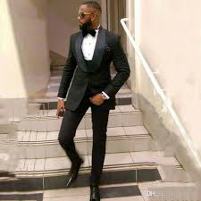 2019 Custom Black Mens Wedding Suit Wedding Tuxedos Prom Suit Jacket Pants Vest Groom Tuxedo Groomsmen Best Man Suit Mens Clothing Tux From Ggbridal 68 95 Dh Wedding Suits Men Tuxedo For Men Jackets