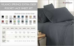 Southshore Fine Linens Vilano Lace 4 Piece Extra Deep Pocket Sheet Set King Slate