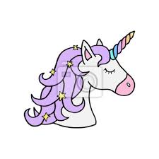Bunte Regenbogen Einhorn Vektor Illustration Zeichnung Niedlicher Leinwandbilder Bilder Einhorn Patch Abzeichen Myloview De