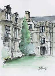Pembroke College At Cambridge University Watercolour Painting Watercolor Architecture Pembroke College Watercolor