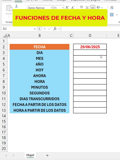 Domina las funciones de Fecha y Hora en Excel