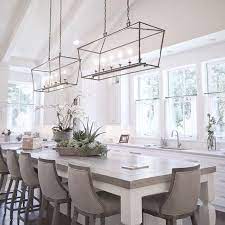 Exposed bulbs, weathered finishes, industrial inspiration, and fresh takes on classic designs. White Kitchens Are Here To Stay Decor Gold Designs Modern Farmhouse Dining Room Farmhouse Dining Room Farmhouse Dining Rooms Decor