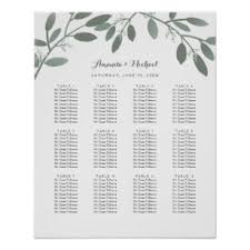 elegant eucalyptus garden wedding seating chart