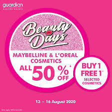 Want to go in 50/50 with a friend and pay half price? Guardian Malaysia On Twitter Beauty Days Maybelline L Oreal Cosmetics All 50 Off Selected Cosmetics Buy 1 Free 1 Great Promotion All 50 Off For Maybelline L Oreal Cosmetics Or Purchase