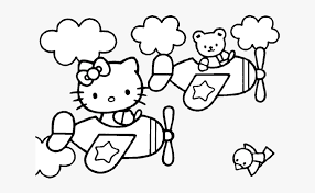 Hello kitty airplane coloring pages. Hello Kitty Coloring Pages Airplane Hd Png Download Kindpng