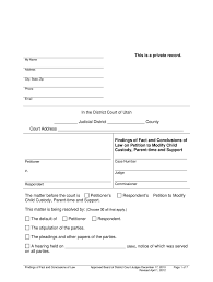 The divorce papers and forms required in utah may vary based on the county you file in and your specific circumstances. Ut Findings Of Fact And Conclusions Of Law On Petition To Modify Child Custody Parent Time And Support 2012 2021 Complete Legal Document Online Us Legal Forms