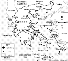 Map Of Greece Coloring Activity Printout Enchantedlearning Com Ancient Greece For Kids Ancient Greece Map Greece Map