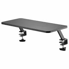 This monitor riser elevates your monitor to a suitable viewing height, helps you to form a healthy sitting position, highly relieving back pain and shoulder ache.premium metal construction of the supporting legs make this monitor shelf riser hold most flat lcd monitors, notebooks, printers steadily (up to 50 lbs). Monitor Riser Clamp On Extra Wide Monitor Mounts