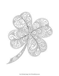 570x713 h clover coloring sheet small four leaf clover coloring pages. Zentangle Four Leaf Clover Coloring Page Free Printable Pdf From Primarygames