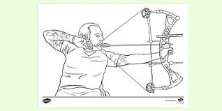 Archer coloring page from archery category. Archer Colouring Page Teacher Made