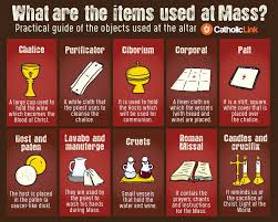 What Are The Items Used At Mass Practical Infographic To Guide You Catholic Catechism Catholic Theology Catholic Teaching