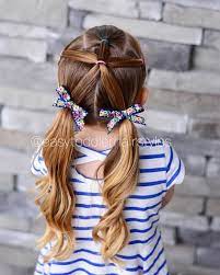 3 Front Ponytails Combined Into One And Then Split Into Pigtails This Is Honestly Only About A 5 10 Minute Kinderfrisuren Kinder Haar Frisuren Haare Madchen