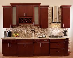 Glass door cabinets come with transparent glass and matching color interior we. Morocco Cherry Collection Rta In Stock Kitchen Cabinets Contemporary Kitchen New York By Lowpricekitchens Com