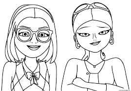 Miraculous ladybug coloring pages rena rouge. Lady Noir And Chloe Bourgeois Coloring Pages Printable