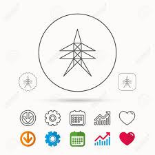 electricity station icon power tower sign calendar graph chart