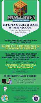 Education edition y disfrútala en tu iphone,. San Antonio National High School To All Students Of Sanhs Who Want To Learn Minecraft Education Edition Just Register At Tinyurl Com Meezambstudents Be One Of The Minecrafters In The Division Of Zambales