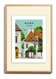 Poster Dijon Vintage 30x40cm Burgundy Series Douce France In 2020 Retro Travel Poster Dijon Prints