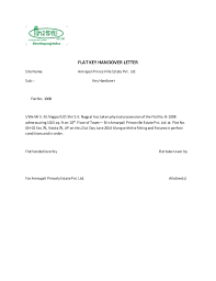 Collection of documentation and handover. Keys Handover Letter