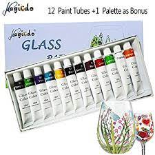 Amazon Com Magicdo Stained Glass Paint With Palette Transparent Glass Window Color Paint Set Great For Best Paint For Glass Glass Painting Kit Glass Painting