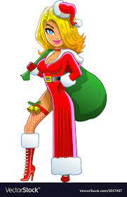 Sexy blond christmas girl Royalty Free Vector Image